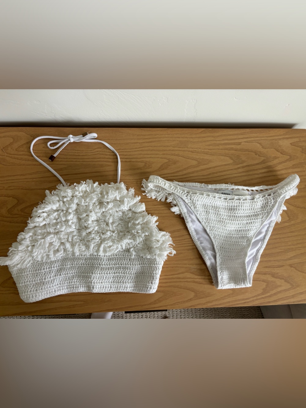White Crochet Fringe Bikini Top & Bottom Set - Women Intimates & Sleepwear